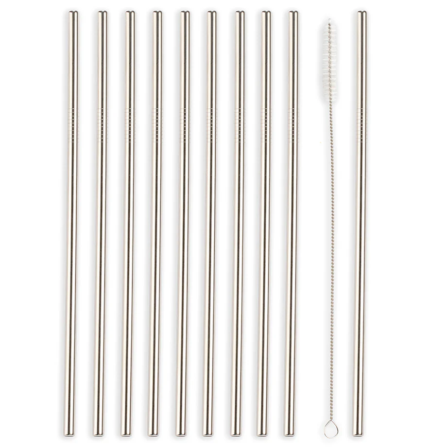 Stainless Steel Straws | Set of 10